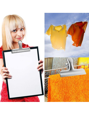 Paquete de 10 Clips de Bolsa Acero Inoxidable Danzix 3 y 4"