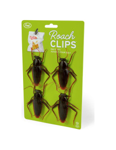Set de 4 Clips de Bolsa Cucaracha Genuine Fred - Marrón