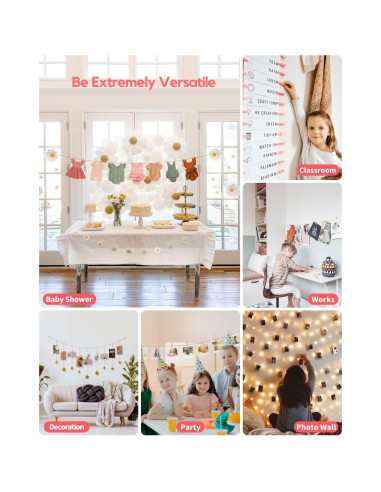 Pinzas de Ropa Rosa Sooneat - 100 PCS Mini Clips de Madera