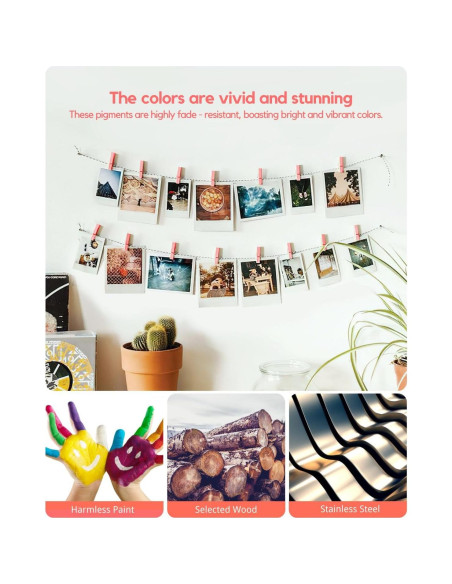 Pinzas de Ropa Rosa Sooneat - 100 PCS Mini Clips de Madera