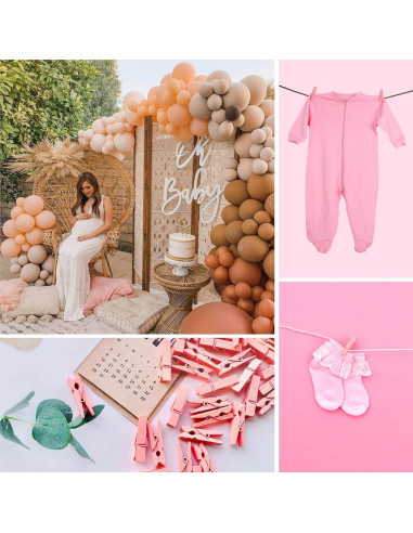 Pinzas de Ropa Rosa Sooneat - 100 PCS Mini Clips de Madera