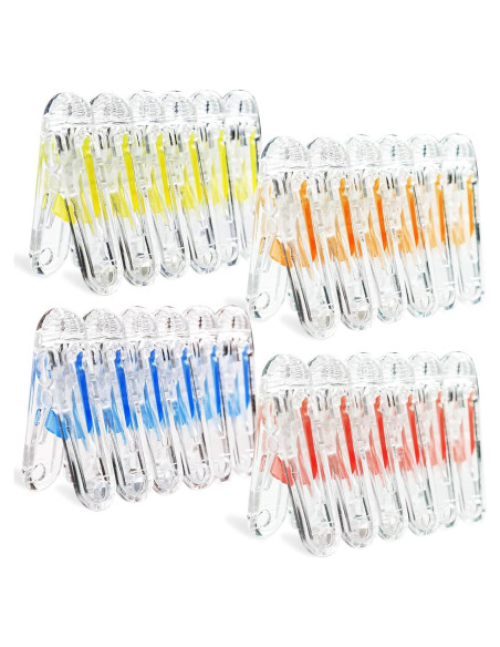 Pinzas de Plástico Gicare 24 Clips Multiusos 5,58 cm