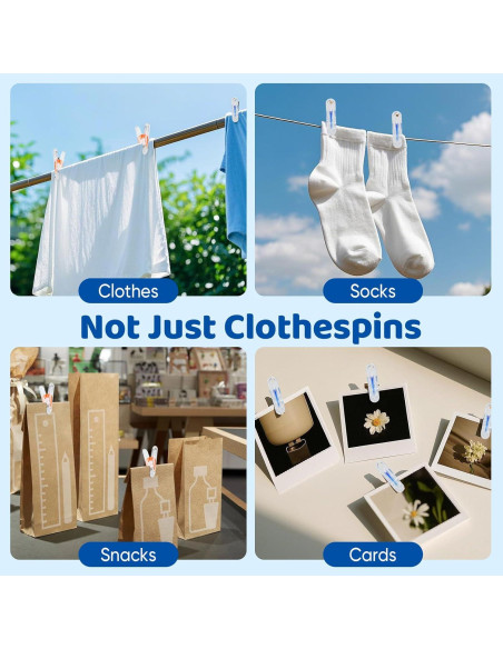 Pinzas de Plástico Gicare 24 Clips Multiusos 5,58 cm