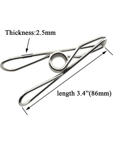 Pinzas de Ropa HAHIYO Acero Inoxidable 14 Piezas 8,64 cm