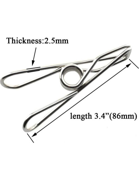 Pinzas de Ropa HAHIYO Acero Inoxidable 14 Piezas 8,64 cm