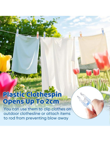 Pinzas de Plástico Gicare 24 Clips Multiusos 5,58 cm