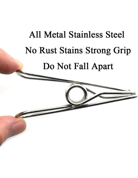 Pinzas de Ropa HAHIYO Acero Inoxidable 14 Piezas 8,64 cm