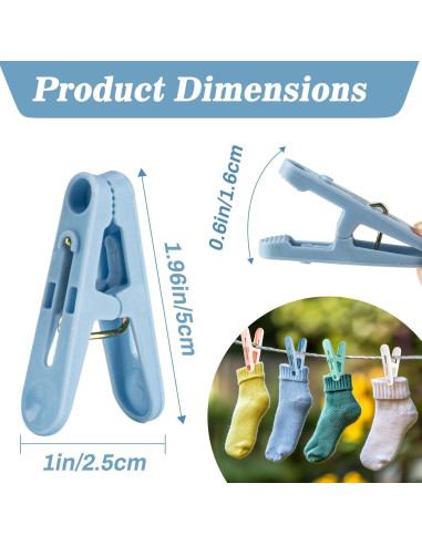 Pinzas de Plástico Coloridas 60 PCS 5,08 cm ZYB22