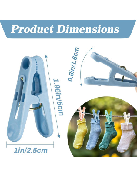 Pinzas de Plástico Coloridas 60 PCS 5,08 cm ZYB22