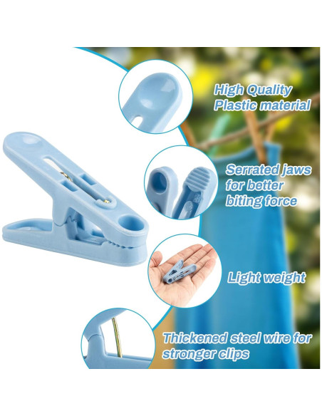 Pinzas de Plástico Coloridas 60 PCS 5,08 cm ZYB22