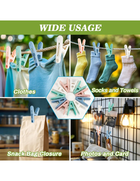 Pinzas de Plástico Coloridas 60 PCS 5,08 cm ZYB22