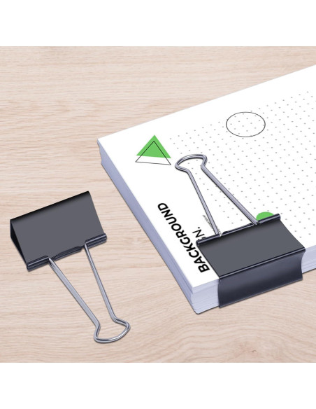 Clips de Carpeta Jumbo Ufmarine 3 pulgadas 6 Pcs Negro