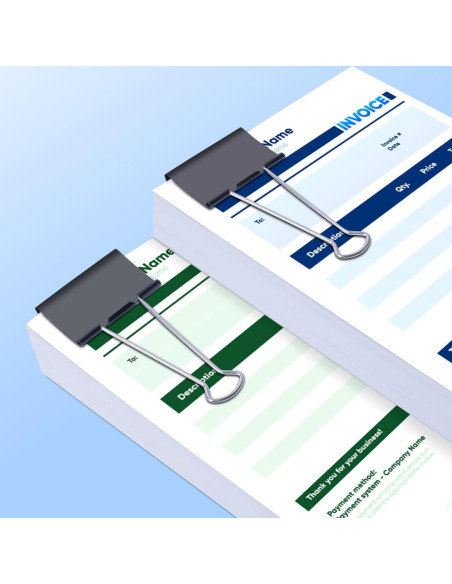 Clips de Carpeta Jumbo Ufmarine 3 pulgadas 6 Pcs Negro