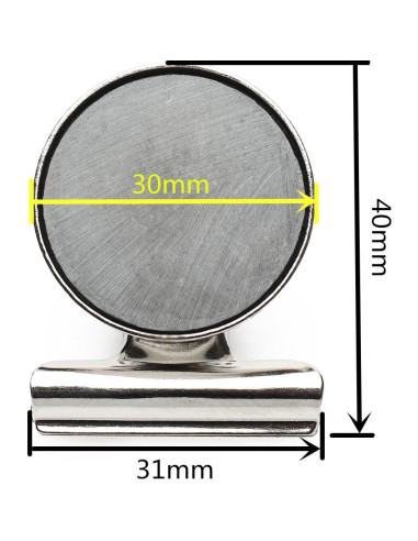 Clips Magnéticos Fuertes Ninth Five - 12 Pack 31mm para Oficina