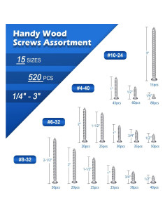 Kit de Tornillos Autoperforantes Kssvzz 520PCS Acero Inoxidable 2