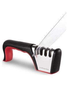 Afilador de cuchillos 4-en-1 Brigii SST01, negro y rojo