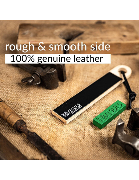 Kit de Afilar Cuchillos Hutsuls - Cuero Genuino 19,3 cm