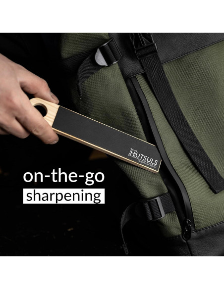 Kit de Afilar Cuchillos Hutsuls - Cuero Genuino 19,3 cm