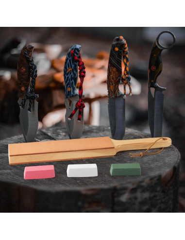 Strop de Afilado Doble Lado Angerstone 35,56x5,08cm Cuero