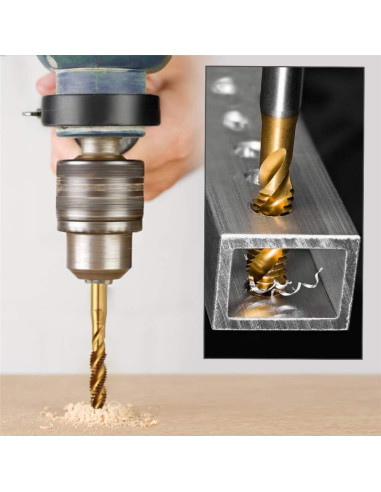 Juego de 9 Brocas de Rosca Titanio Yakamoz HSS M2 a M12