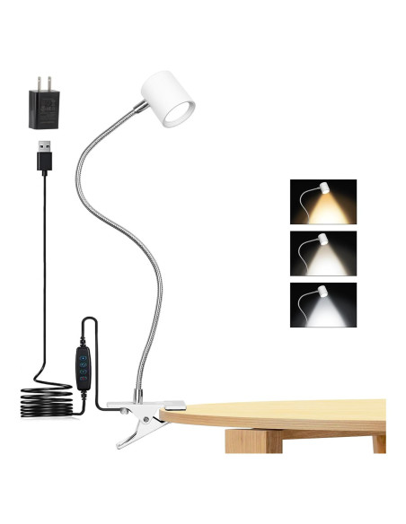 Luz de lectura LED con clip BEST WORLD 3 modos 10 niveles