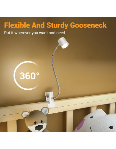 Luz de lectura LED con clip BEST WORLD 3 modos 10 niveles