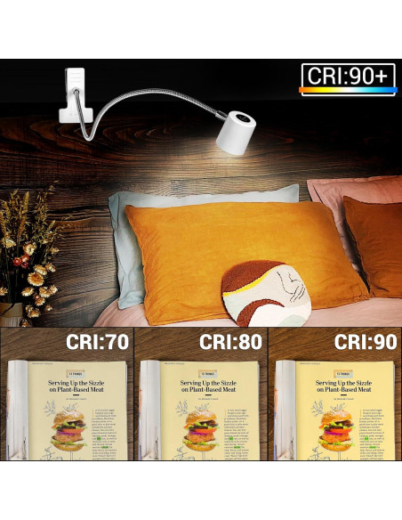 Luz de lectura LED con clip BEST WORLD 3 modos 10 niveles