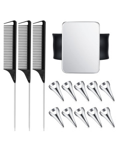 Juego de 10 Anillos Separadores y 3 Peines Patelai - Negro y Plata