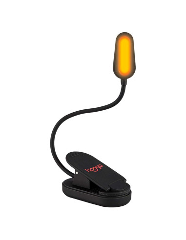 Luz de Libro LED Ámbar Hooga Recargable con Clip 1600K