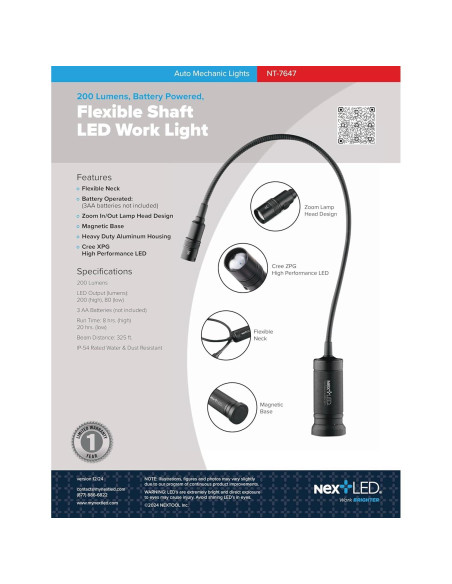 Linterna flexible NextLED NT-7647 50,8 cm LED Cree IP54