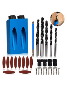 Kit de Jig de Agujero de Pocket Eschen 34 Piezas para Carpintería