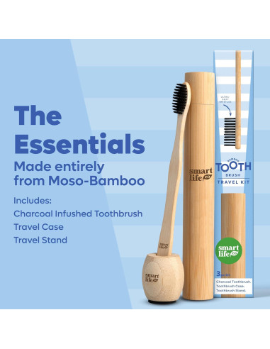 Cepillo de Dientes de Bambú SmartLifeco - Set de Viaje Ecológico