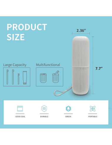 Estuche de Cepillo de Dientes Sunenlyst 2 Pcs Verde y Gris