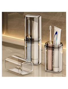 Estuche de viaje para cepillo de dientes FQDGTFA 2 compartimentos