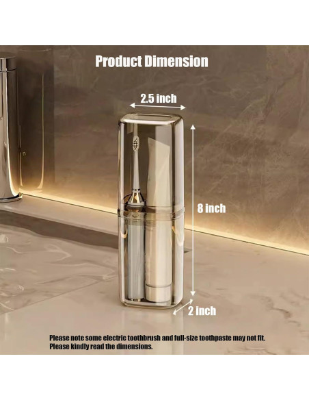 Estuche de viaje para cepillo de dientes FQDGTFA 2 compartimentos