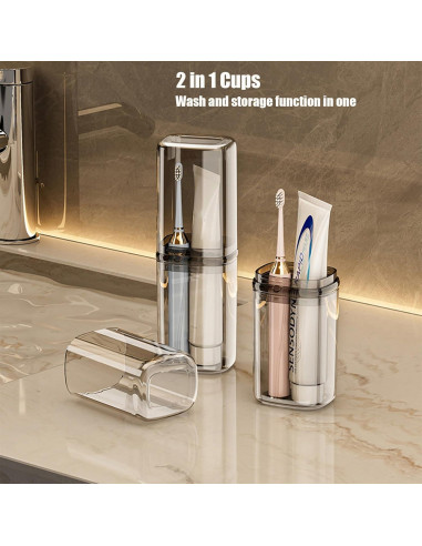 Estuche de viaje para cepillo de dientes FQDGTFA 2 compartimentos