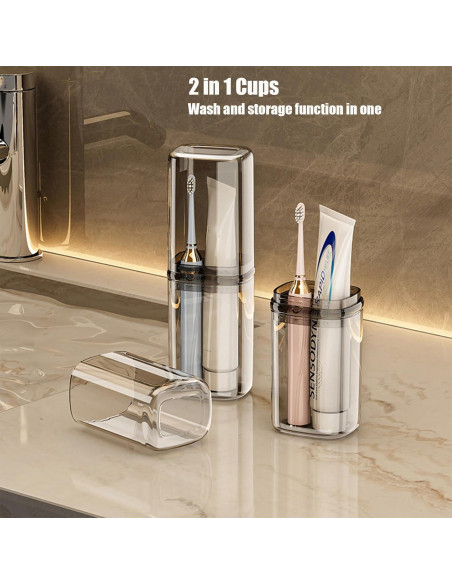 Estuche de viaje para cepillo de dientes FQDGTFA 2 compartimentos