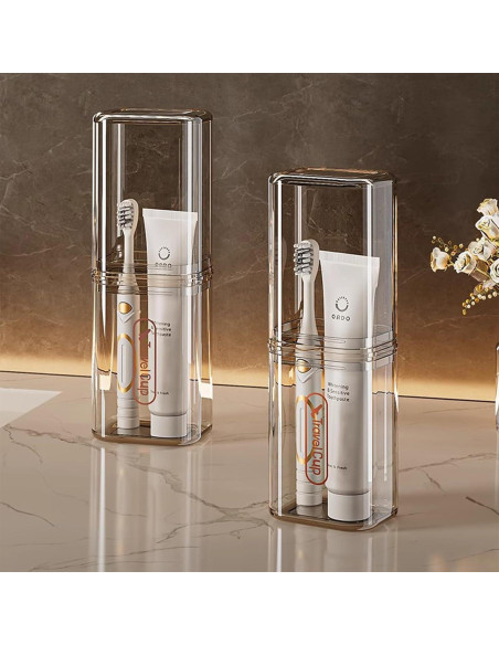 Estuche de viaje para cepillo de dientes FQDGTFA 2 compartimentos