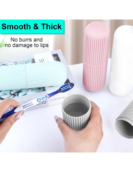 Estuche para Cepillo de Dientes UCEC Viaje 2 Piezas Gris Blanco
