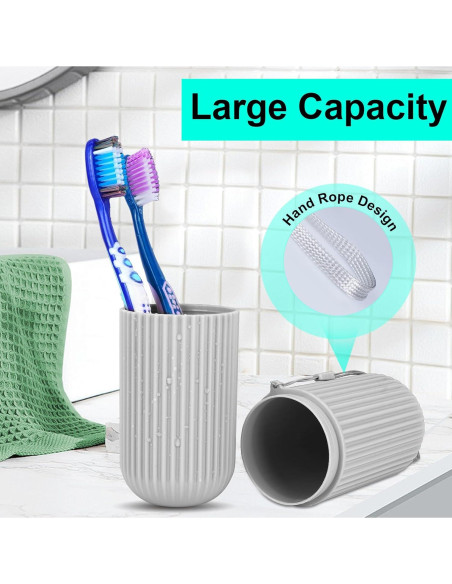 Estuche para Cepillo de Dientes UCEC Viaje 2 Piezas Gris Blanco