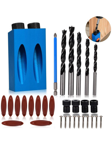 Kit de Jig de Agujero de Pocket Eschen 34 Piezas para Carpintería