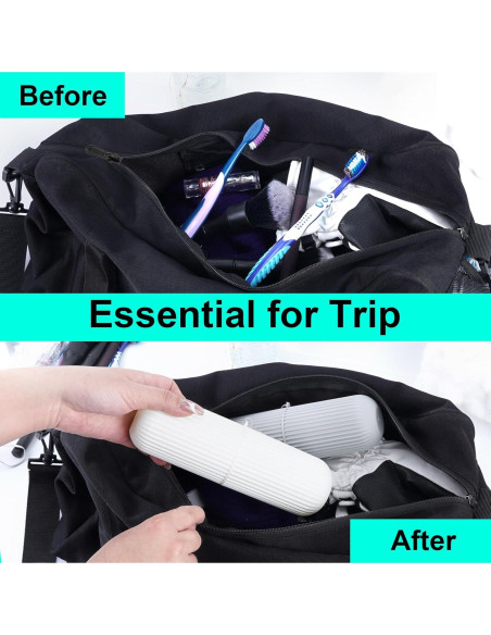 Estuche para Cepillo de Dientes UCEC Viaje 2 Piezas Gris Blanco
