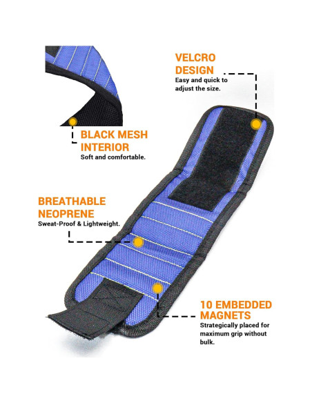 Banda Magnética WiseChain con 10 Imánes para Herramientas