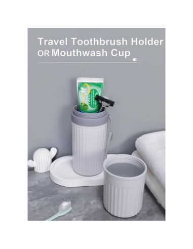 Estuche de viaje para cepillos de dientes LIKAJON gris 20 cm