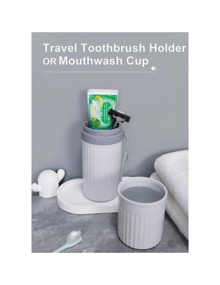 Estuche de viaje para cepillos de dientes LIKAJON gris 20 cm