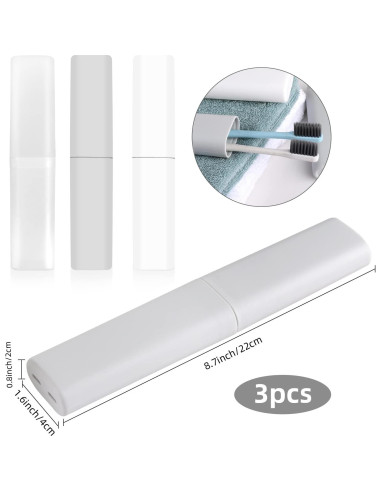 Paquete de 3 Estuches Portacepillos Hooqict para Viajes