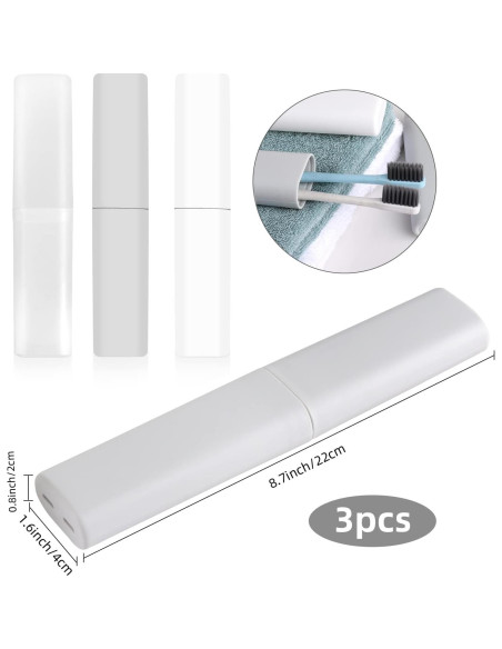 Paquete de 3 Estuches Portacepillos Hooqict para Viajes