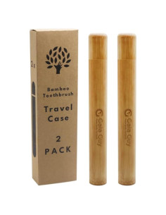 Estuche de Viaje para Cepillos de Dientes Gaia Guy 2 Pack - Bambú