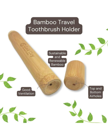 Estuche de Viaje para Cepillos de Dientes Gaia Guy 2 Pack - Bambú