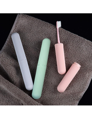 Estuche de Cepillo de Dientes de Viaje X-SHIYUN 2 Pcs Rosa Verde
